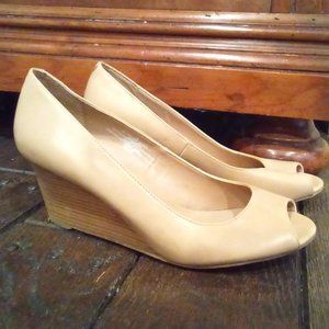 Merona peep toe wedge heels, size 10